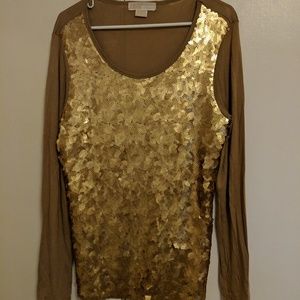 Michael Kors Gold Sequin Top